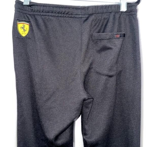 Puma Ferrari Black Track Pants Size M With Red Logo & Green-Red Stripe Accents - Picture 9 of 11